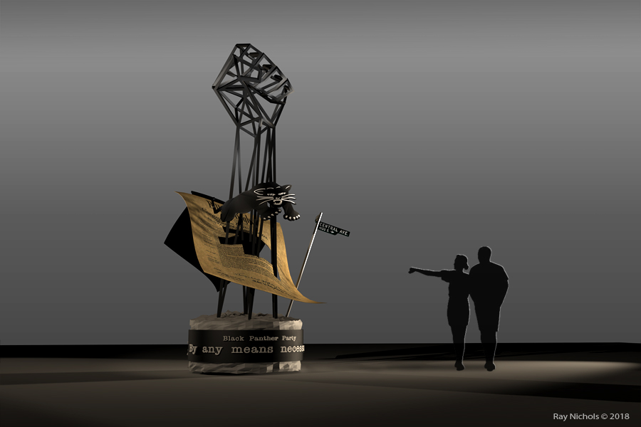 Black Panthers Memorial Sculpture